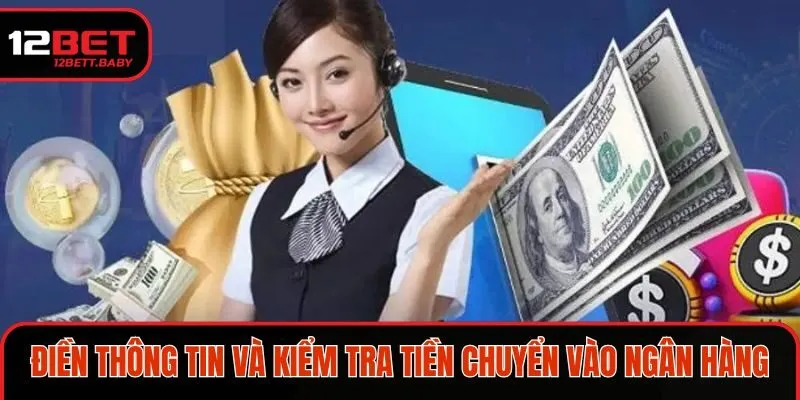 Điền thông tin và kiểm tra tiền chuyển về ngân hàng
